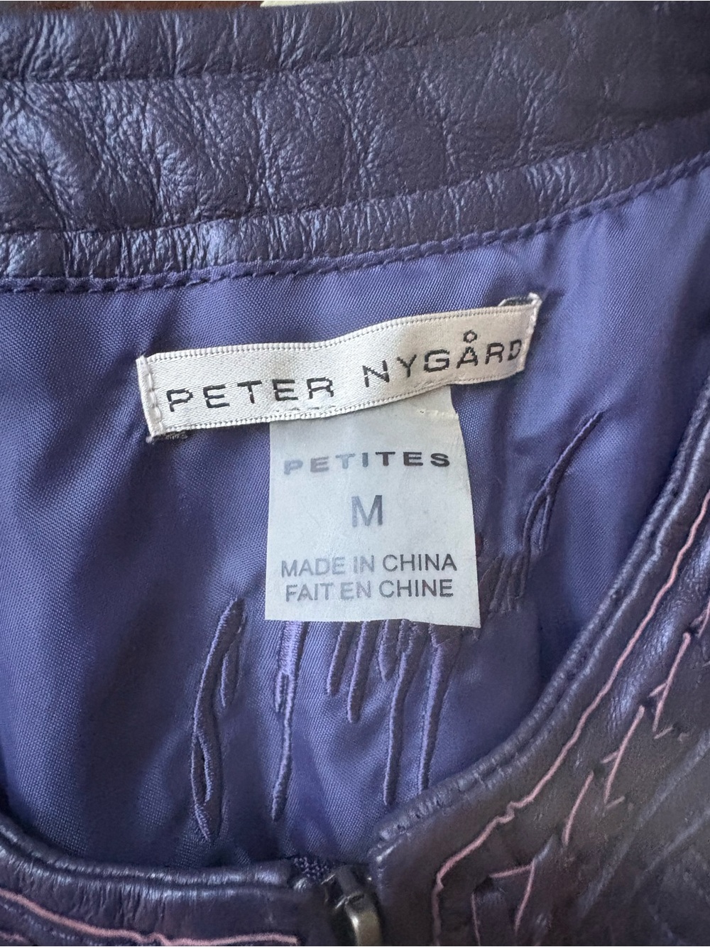 Peter Nygard Purple  Leather and knit Jacket Sz M - Picture 5 of 8